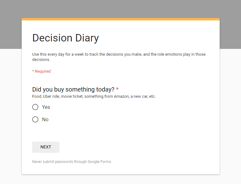 Click to create your diary.